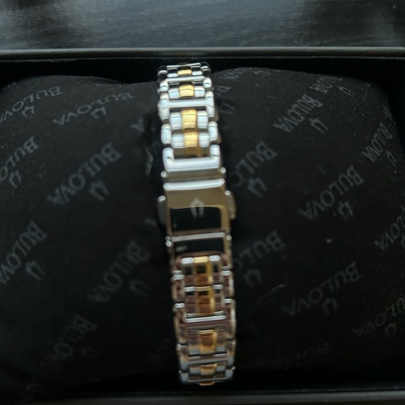 Bulova Gold and Silver Crystal-Accented Watch
